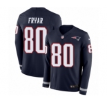 Youth Nike New England Patriots #80 Irving Fryar Limited Navy Blue Therma Long Sleeve NFL Jersey