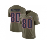 Youth Nike New England Patriots #80 Jordan Matthews Olive Stitched NFL Limited 2017 Salute to Service Jersey