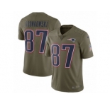 Youth Nike New England Patriots #87 Rob Gronkowski Limited Olive 2017 Salute to Service NFL Jersey