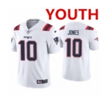 Youth new england patriots #10 mac jones white 2021 vapor limited football jersey
