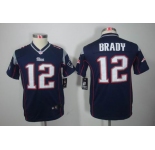 nike youth nfl jerseys new england patriots #12 tom brady blue[nike limited]