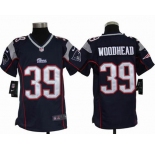 nike youth nfl jerseys new england patriots #39 woodhead blue[nike]