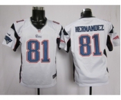 nike youth nfl jerseys new england patriots #81 hernandez white[nike]