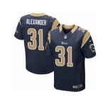 Men Nike Los Angeles Rams #31 Maurice Alexander Elite Navy Blue Team Color NFL Jersey