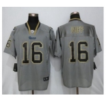 Men Nike St.Louis Rams #16 Jared Goff Lights Out Gray Elite Jerseys