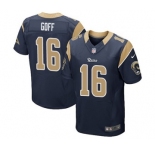 Men's Nike Los Angeles Rams #16 Jared Goff Elite Navy Blue Team Color NFL Jersey