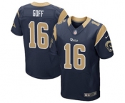 Men's Nike Los Angeles Rams #16 Jared Goff Elite Navy Blue Team Color NFL Jersey