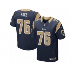 Men's Nike Los Angeles Rams #76 Orlando Pace Elite Navy Blue Team Color NFL Jersey