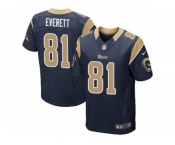 Men's Nike Los Angeles Rams #81 Gerald Everett Elite Navy Blue Team Color NFL Jersey