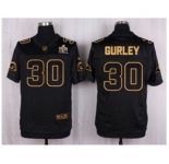 Nike St. Louis Rams #30 Todd Gurley II Black Pro Line Gold Collection Jersey(Elite)