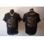 nike nfl jerseys st. louis rams #91 long black[Elite lights out]