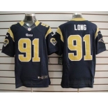 nike nfl jerseys st. louis rams #91 long dk.blue[Elite]