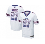 Men Nike Buffalo Bills #27 TreDavious White Elite White Road Drift Fashion NFL Jersey