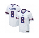 Men's Nike Buffalo Bills #2 Nathan Peterman Elite White NFL Jersey