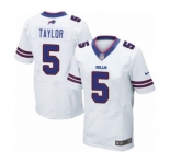 Men's Nike Buffalo Bills #5 Tyrod Taylor Elite White NFL Jersey