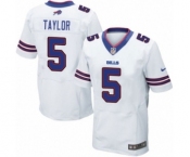 Men's Nike Buffalo Bills #5 Tyrod Taylor Elite White NFL Jersey