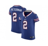 Nike Buffalo Bills #2 Nathan Peterman Royal Blue Team Color Men Stitched NFL Vapor Untouchable Elite Jersey