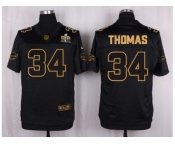Nike Buffalo Bills #34 Thurman Thomas Black Pro Line Gold Collection Jersey[Elite]