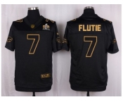 Nike Buffalo Bills #7 Doug Flutie Black Pro Line Gold Collection Jersey[Elite]