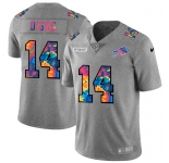Buffalo Bills #14 Stefon Diggs Men's Nike Multi-Color 2020 NFL Crucial Catch NFL Jersey Greyheather