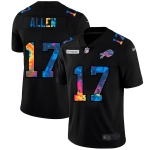 Buffalo Bills #17 Josh Allen Men's Nike Multi-Color Black 2020 NFL Crucial Catch Vapor Untouchable Limited Jersey