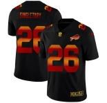 Buffalo Bills #26 Devin Singletary Men's Black Nike Red Orange Stripe Vapor Limited NFL Jersey