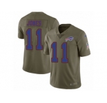 Men Nike Buffalo Bills #11 Zay Jones Limited Olive 2017 Salute to Service NFL Jersey