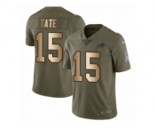 Men Nike Buffalo Bills #15 Brandon Tate Limited Olive Gold 2017 Salute to Service NFL Jersey