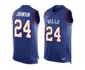 Men Nike Buffalo Bills #24 Leonard Johnson Limited Royal Blue Player Name & Number Tank Top NFL Jersey