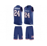 Men Nike Buffalo Bills #24 Leonard Johnson Limited Royal Blue Tank Top Suit NFL Jersey