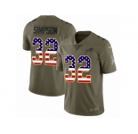 Men Nike Buffalo Bills #32 O. J. Simpson Limited Olive USA Flag 2017 Salute to Service NFL Jersey