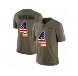 Men Nike Buffalo Bills #4 Stephen Hauschka Limited Olive USA Flag 2017 Salute to Service NFL Jersey