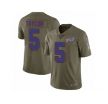 Men Nike Buffalo Bills #5 Tyrod Taylor Limited Olive 2017 Salute to Service NFL Jersey