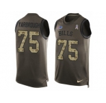 Men Nike Buffalo Bills #75 Eddie Yarbrough Limited Green Salute to Service Tank Top NFL Jersey