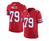 Men Nike Buffalo Bills #79 Jordan Mills Limited Red Rush Vapor Untouchable NFL Jersey