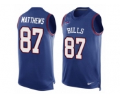 Men Nike Buffalo Bills #87 Jordan Matthews Limited Royal Blue Player Name & Number Tank Top NFL Jersey
