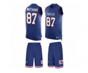 Men Nike Buffalo Bills #87 Jordan Matthews Limited Royal Blue Tank Top Suit NFL Jersey