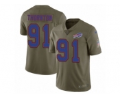 Men Nike Buffalo Bills #91 Cedric Thornton Limited Olive 2017 Salute to Service NFL Jersey
