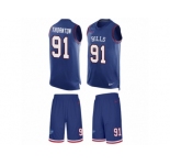 Men Nike Buffalo Bills #91 Cedric Thornton Limited Royal Blue Tank Top Suit NFL Jersey