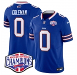 Men's Buffalo Bills #0 Keon Coleman Royal F.U.S.E. 2024 AFC East Division Champions Vapor Limited Stitched Football Jersey