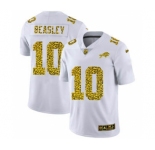 Men's Buffalo Bills #10 Cole Beasley Flocked Leopard Print Vapor Limited Football Jersey White