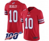 Men's Buffalo Bills #10 Cole Beasley Limited Red Rush Vapor Untouchable 100th Season Football Jersey