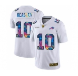 Men's Buffalo Bills #10 Cole Beasley White Multi-Color 2020 Football Crucial Catch Limited Football Jersey