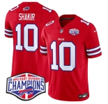 Men's Buffalo Bills #10 Khalil Shakir Red F.U.S.E. 2024 AFC East Division Champions Vapor Limited Stitched Football Jersey