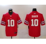 Men's Buffalo Bills #10 Khalil Shakir Red Vapor Untouchable Limited Stitched Jersey