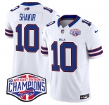 Men's Buffalo Bills #10 Khalil Shakir White F.U.S.E. 2024 AFC East Division Champions Vapor Limited Stitched Football Jersey