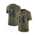 Men's Buffalo Bills #14 Stefon Diggs 2022 Olive Salute To Service Limited Stitched Jersey