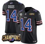Men's Buffalo Bills #14 Stefon Diggs Black 2023 F.U.S.E. AFC East Champions With 4-star C Ptach Football Stitched Jersey