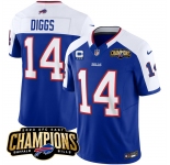 Men's Buffalo Bills #14 Stefon Diggs Blue White 2023 F.U.S.E. AFC East Champions With 4-star C Ptach Football Stitched Jersey