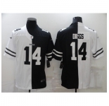 Men's Buffalo Bills #14 Stefon Diggs Split Black-White Fashion Football Limited Jersey